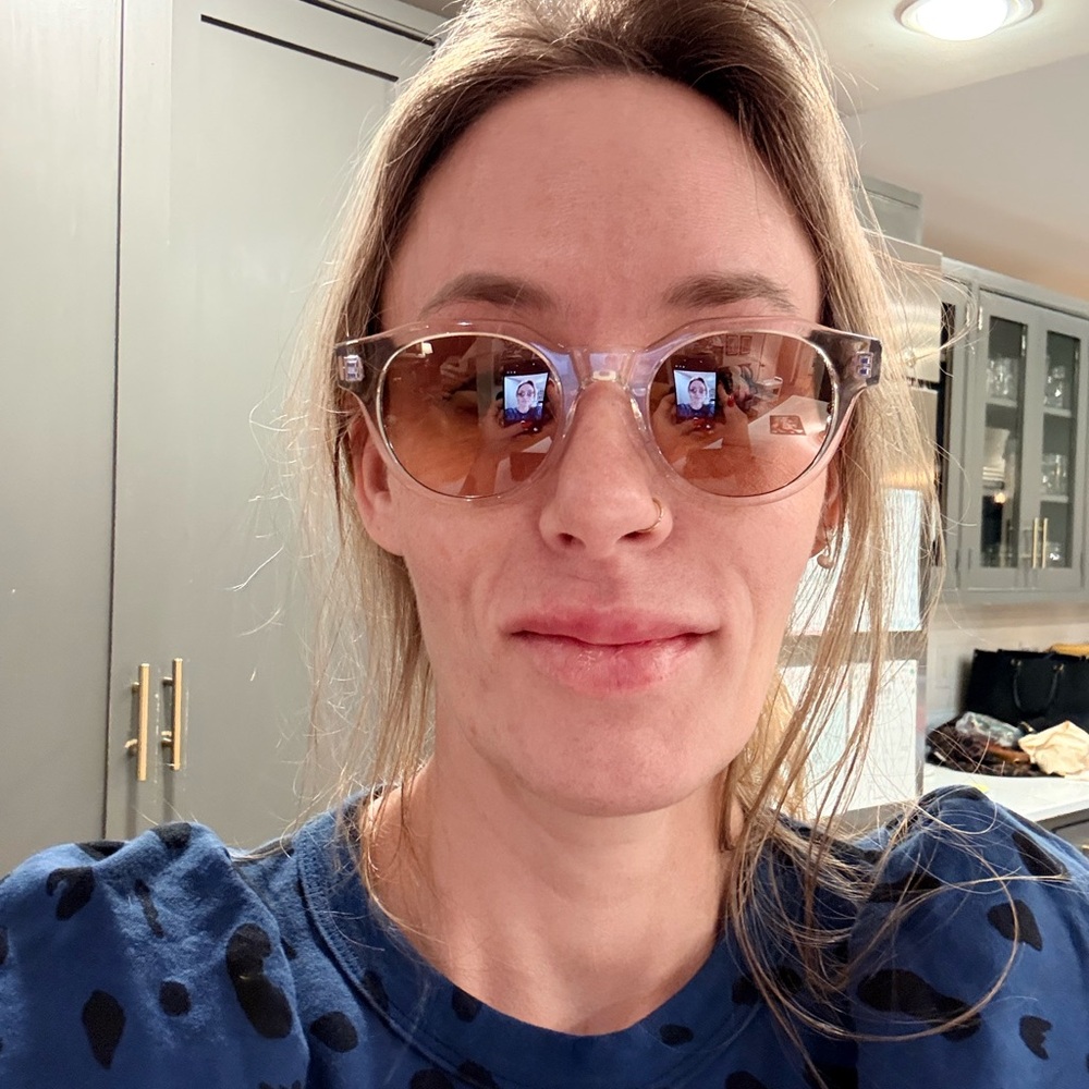 Stylish Transparent Sunglasses with Brown Lenses Burga NWT